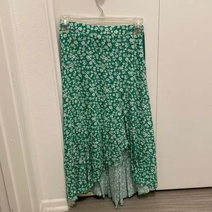 Bershka Floral Midi Skirt